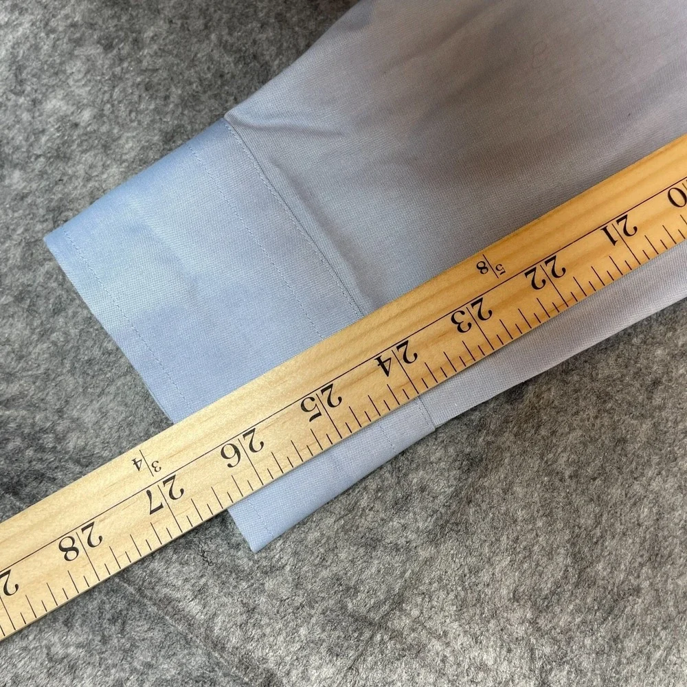 Lands' End Dress Shirt Men 16.5 Blue 100% Cotton Tailored Fit Collar Button Down